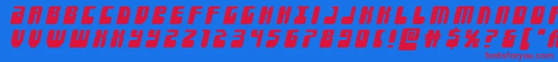 Forcemajeuretitleital Font – Red Fonts on Blue Background