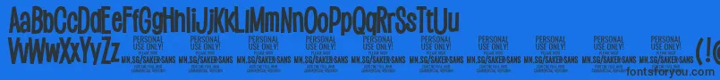 SakersansboldPersonalUse Font – Black Fonts on Blue Background