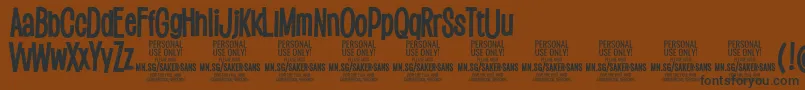 SakersansboldPersonalUse Font – Black Fonts on Brown Background