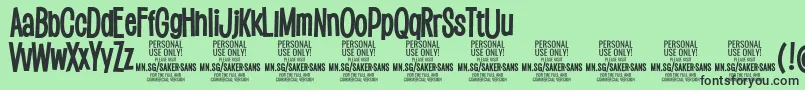 SakersansboldPersonalUse Font – Black Fonts on Green Background