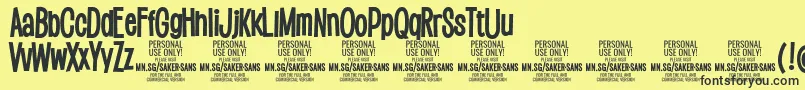 SakersansboldPersonalUse Font – Black Fonts on Yellow Background