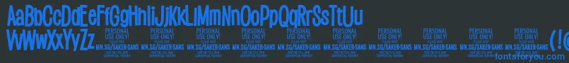 SakersansboldPersonalUse Font – Blue Fonts on Black Background