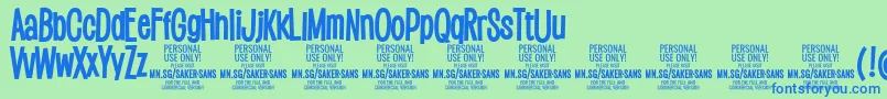 SakersansboldPersonalUse Font – Blue Fonts on Green Background