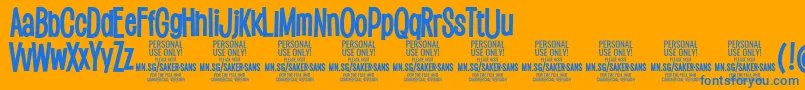 SakersansboldPersonalUse Font – Blue Fonts on Orange Background