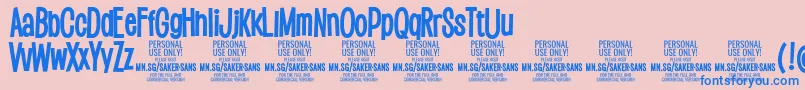 フォントSakersansboldPersonalUse – ピンクの背景に青い文字