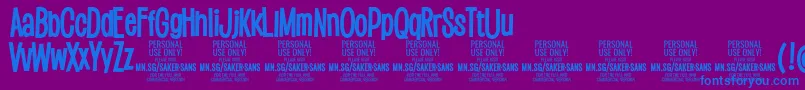 SakersansboldPersonalUse Font – Blue Fonts on Purple Background