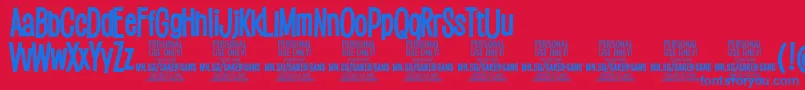 SakersansboldPersonalUse Font – Blue Fonts on Red Background