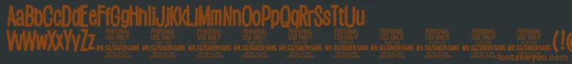 SakersansboldPersonalUse Font – Brown Fonts on Black Background