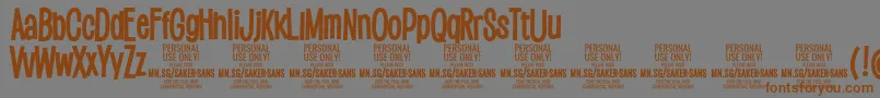 SakersansboldPersonalUse Font – Brown Fonts on Gray Background