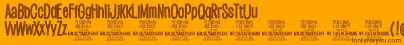 SakersansboldPersonalUse Font – Brown Fonts on Orange Background