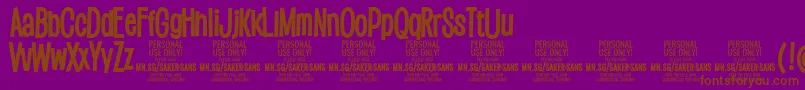 SakersansboldPersonalUse Font – Brown Fonts on Purple Background