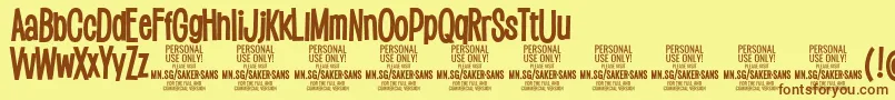 SakersansboldPersonalUse Font – Brown Fonts on Yellow Background