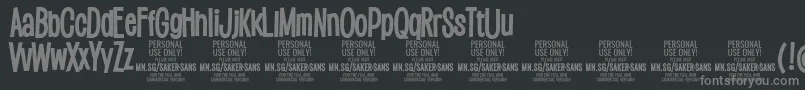 SakersansboldPersonalUse Font – Gray Fonts on Black Background