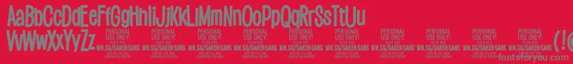 SakersansboldPersonalUse Font – Gray Fonts on Red Background