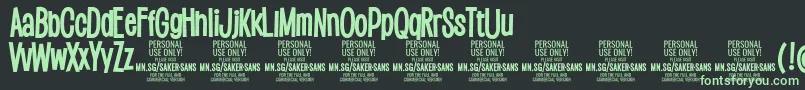 SakersansboldPersonalUse Font – Green Fonts on Black Background