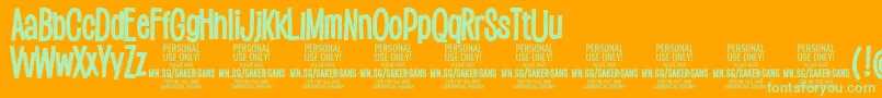 SakersansboldPersonalUse Font – Green Fonts on Orange Background