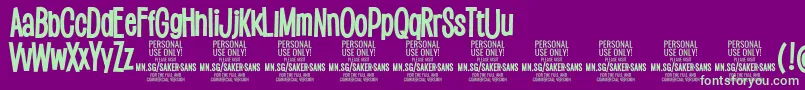 SakersansboldPersonalUse Font – Green Fonts on Purple Background