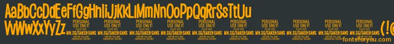 SakersansboldPersonalUse Font – Orange Fonts on Black Background