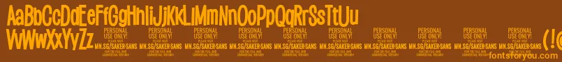 SakersansboldPersonalUse Font – Orange Fonts on Brown Background