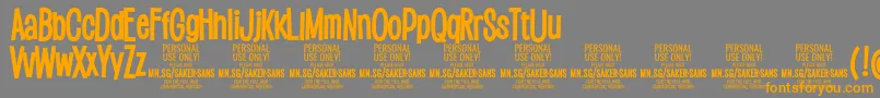 SakersansboldPersonalUse Font – Orange Fonts on Gray Background