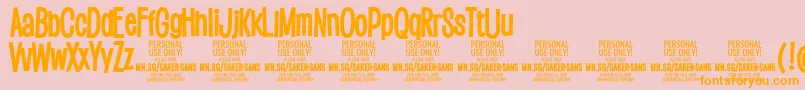 Шрифт SakersansboldPersonalUse – оранжевые шрифты на розовом фоне