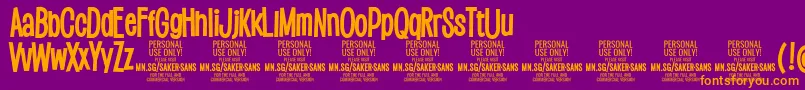 SakersansboldPersonalUse Font – Orange Fonts on Purple Background