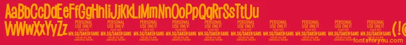 SakersansboldPersonalUse Font – Orange Fonts on Red Background