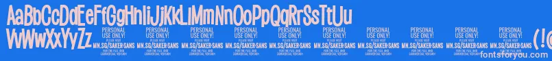 フォントSakersansboldPersonalUse – ピンクの文字、青い背景