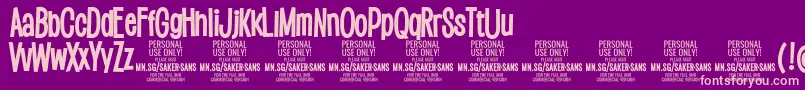 Police SakersansboldPersonalUse – polices roses sur fond violet