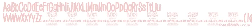 SakersansboldPersonalUse Font – Pink Fonts on White Background