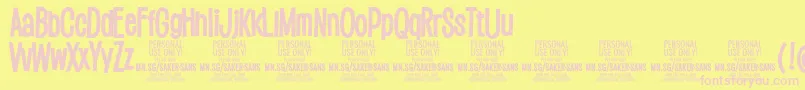 SakersansboldPersonalUse Font – Pink Fonts on Yellow Background