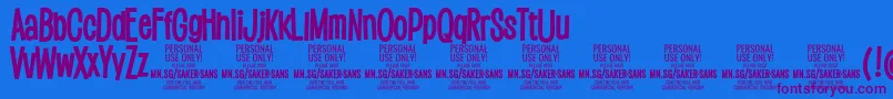 SakersansboldPersonalUse Font – Purple Fonts on Blue Background