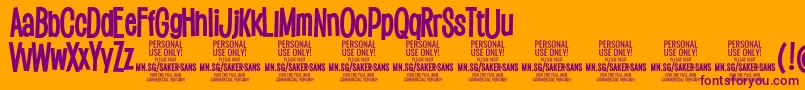 SakersansboldPersonalUse Font – Purple Fonts on Orange Background