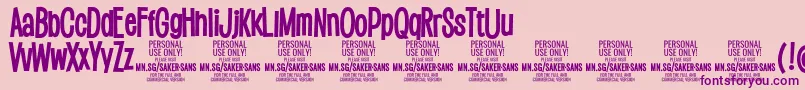 SakersansboldPersonalUse Font – Purple Fonts on Pink Background