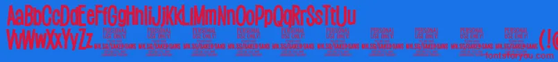 SakersansboldPersonalUse Font – Red Fonts on Blue Background