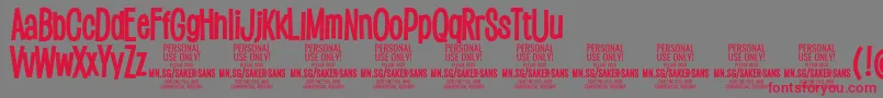 SakersansboldPersonalUse Font – Red Fonts on Gray Background