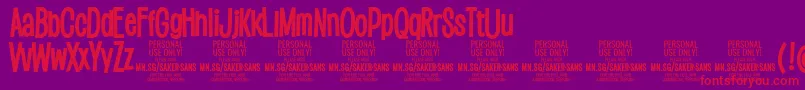 SakersansboldPersonalUse Font – Red Fonts on Purple Background