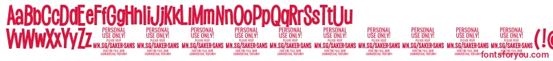 SakersansboldPersonalUse Font – Red Fonts on White Background