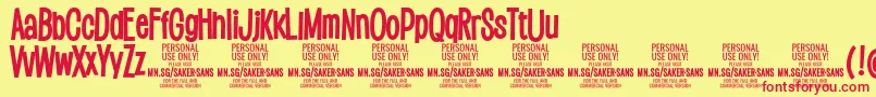 SakersansboldPersonalUse Font – Red Fonts on Yellow Background