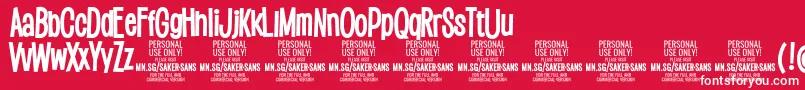 SakersansboldPersonalUse Font – White Fonts on Red Background