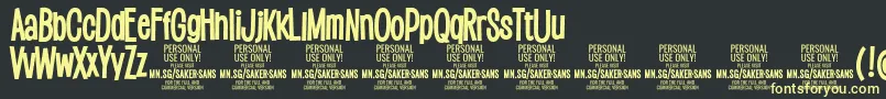 SakersansboldPersonalUse Font – Yellow Fonts on Black Background