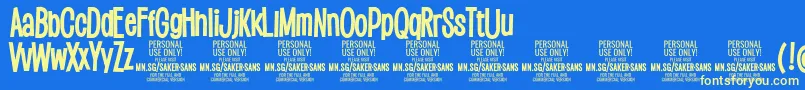 SakersansboldPersonalUse Font – Yellow Fonts on Blue Background