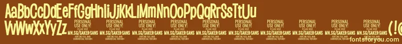 SakersansboldPersonalUse Font – Yellow Fonts on Brown Background