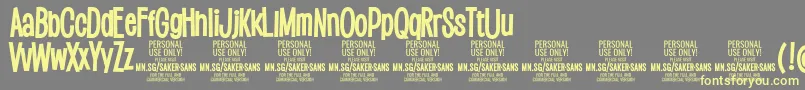 SakersansboldPersonalUse Font – Yellow Fonts on Gray Background