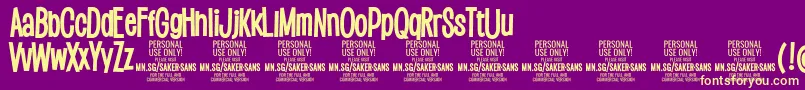 SakersansboldPersonalUse Font – Yellow Fonts on Purple Background