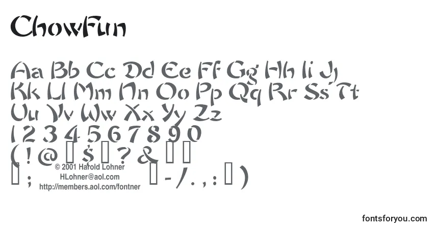 Шрифт ChowFun – алфавит, цифры, специальные символы