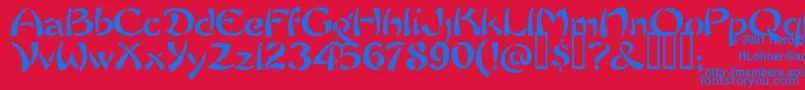 ChowFun Font – Blue Fonts on Red Background