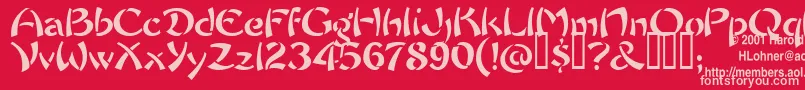 ChowFun-Schriftart – Rosa Schriften auf rotem Hintergrund