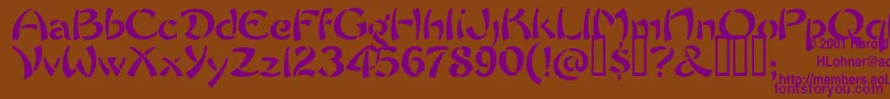 ChowFun Font – Purple Fonts on Brown Background