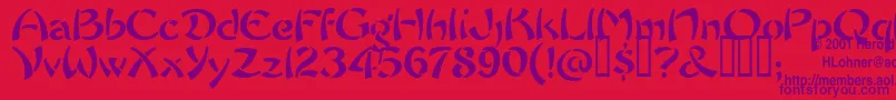 ChowFun Font – Purple Fonts on Red Background
